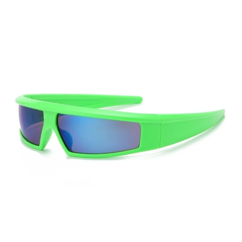 Women Sunglasses Fashion Green Frame‎ Shield Retro Running Fishing Shades Small
